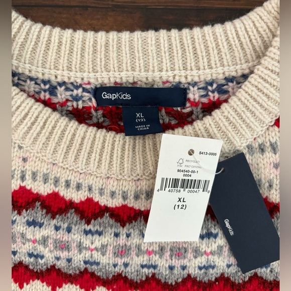 NWT GAP nordic pattern sweater girls size XL 12 - Picture 2 of 3
